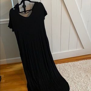Black cotton maxi dress